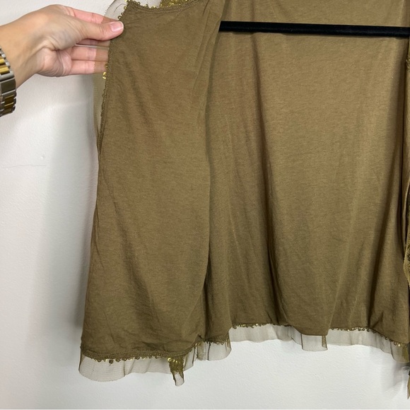 J. Crew Olive Green Sequin Open Front Cardigan size Small - Picture 7 of 13